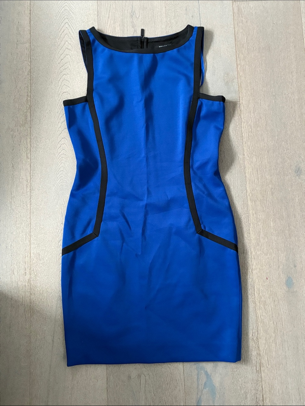 RW&CO. Cobalt Blue Sheath Dress with Black Piping
